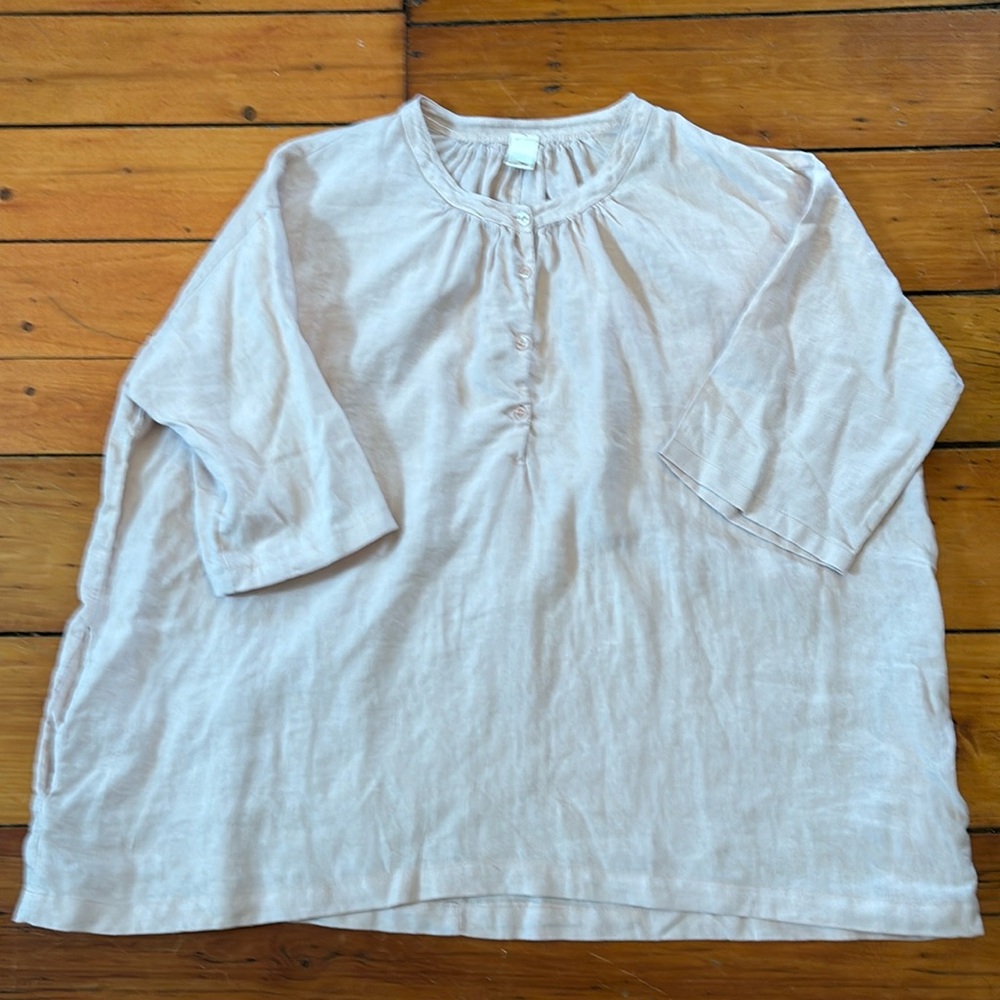 Montaigne linen tunic with buttons and pockets. Oversized, vacation, cruise